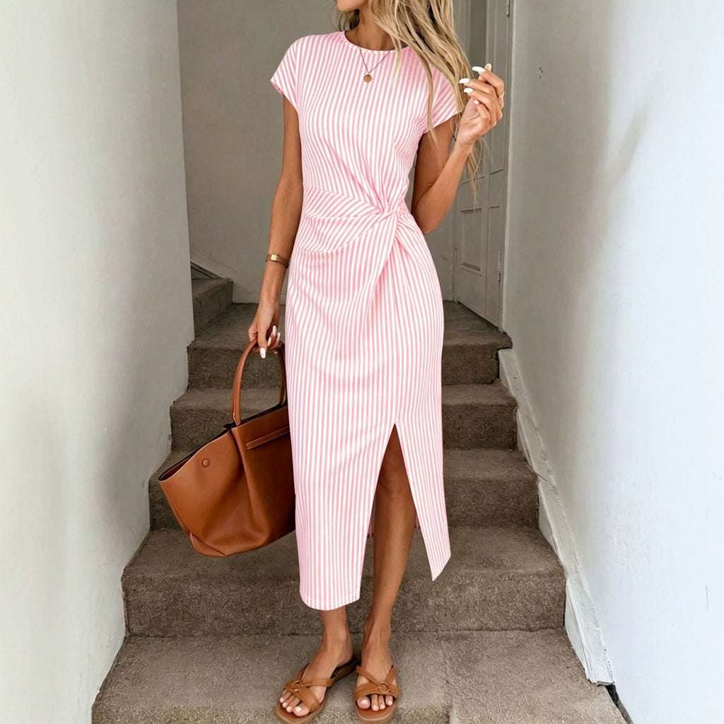 Elegantes, tailliertes Midi-Kleid mit Schlitz
