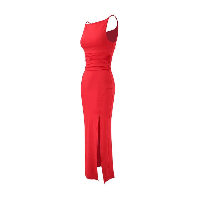 Trägerloses Off-Shoulder Maxikleid mit Seitenschlitzen | LuxeStyle