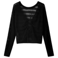 Strick-Cardigan mit Lochmuster und Kordelzug – Ansicht 2
