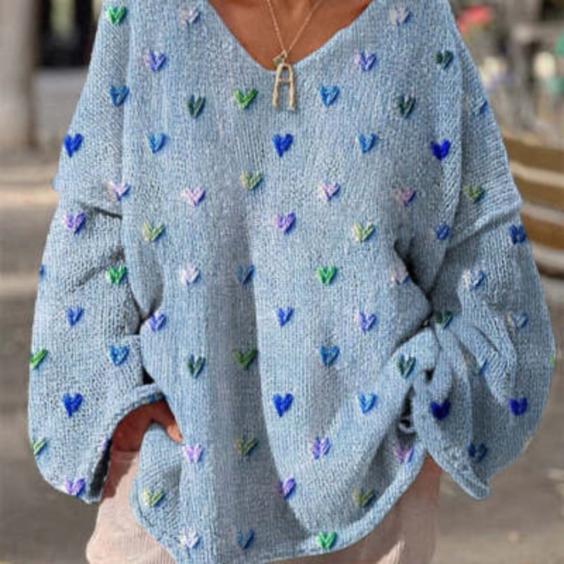 Damen V-Ausschnitt Sweatshirt 3D-Druck