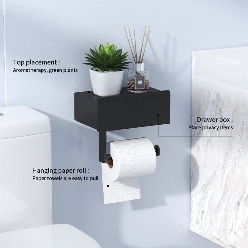 Badezimmerregal mit Toilettenpapierhalter, ohne Bohren