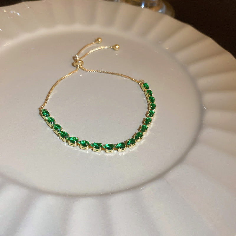 Ovales Zirkon-Armband, 18K vergoldet – Ansicht 3