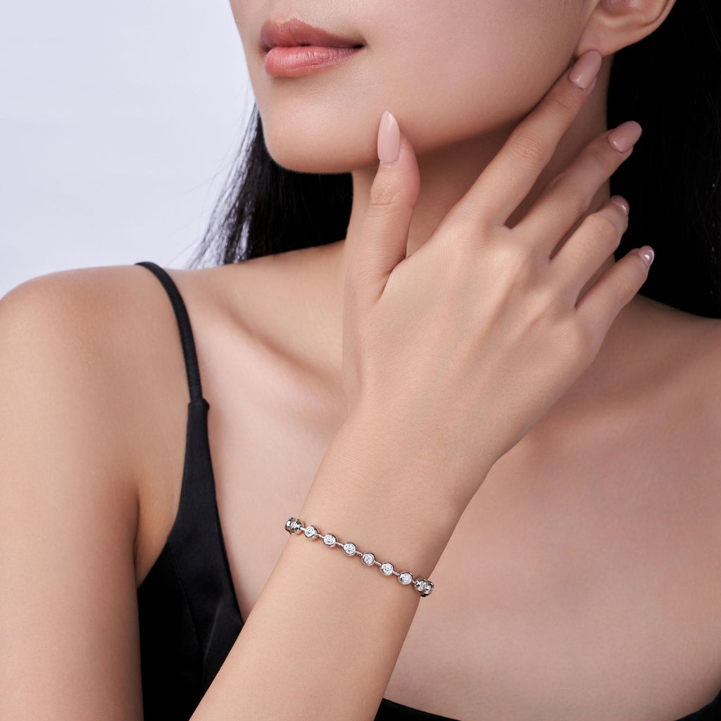 Moissanite Armband mit Kreis-Design (Silber) – Bild 6 | LuxeStyle