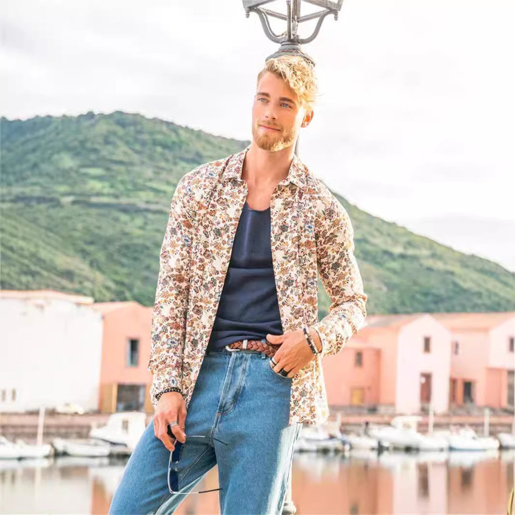Herren Langarmhemd im Camouflage-Jacquard – Bild 5 | LuxeStyle