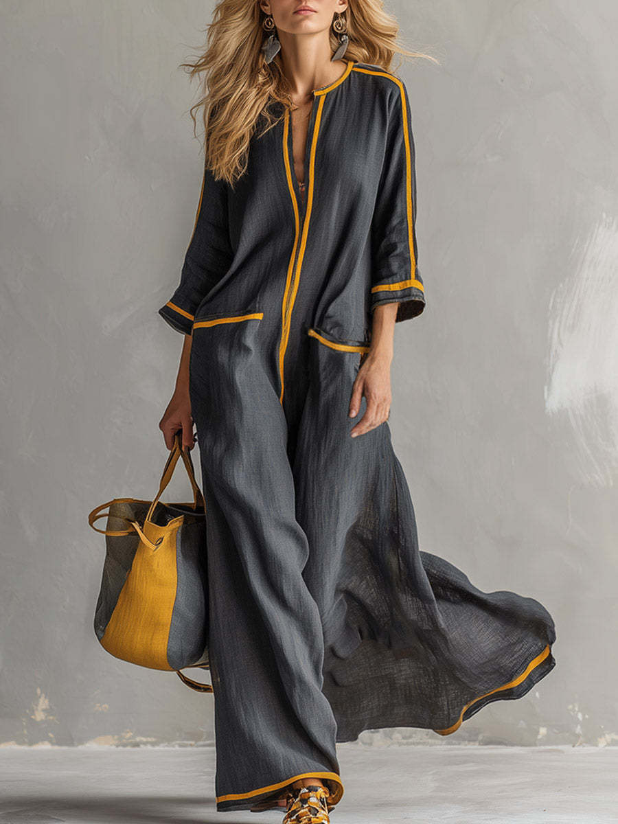 Gestreiftes, elegantes Maxikleid