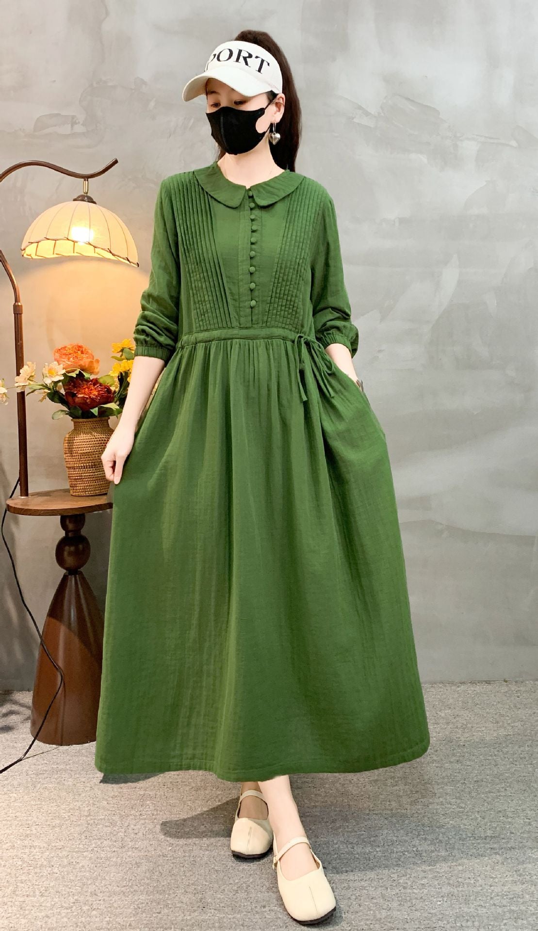 Retro-Kleid mit Langarm