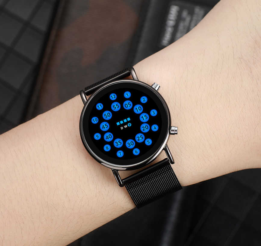 Leichte LED-Uhr mit Milanaise-Armband – Bild 4 | LuxeStyle
