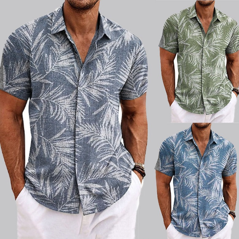 Leinen-T-Shirt kurzarm für Herren – Bild 5 | LuxeStyle