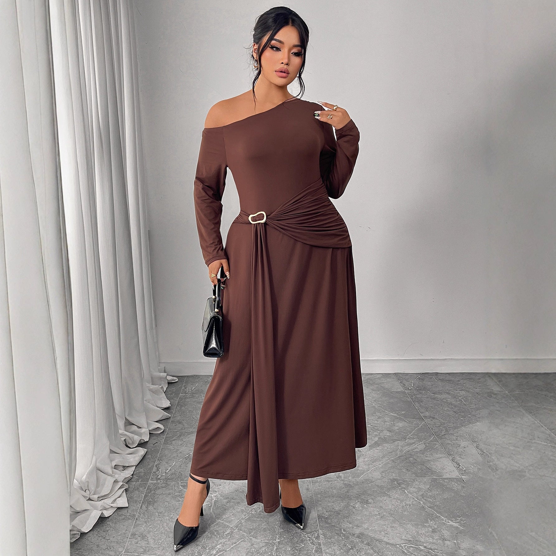 Off Shoulder Longsleeve Kleid