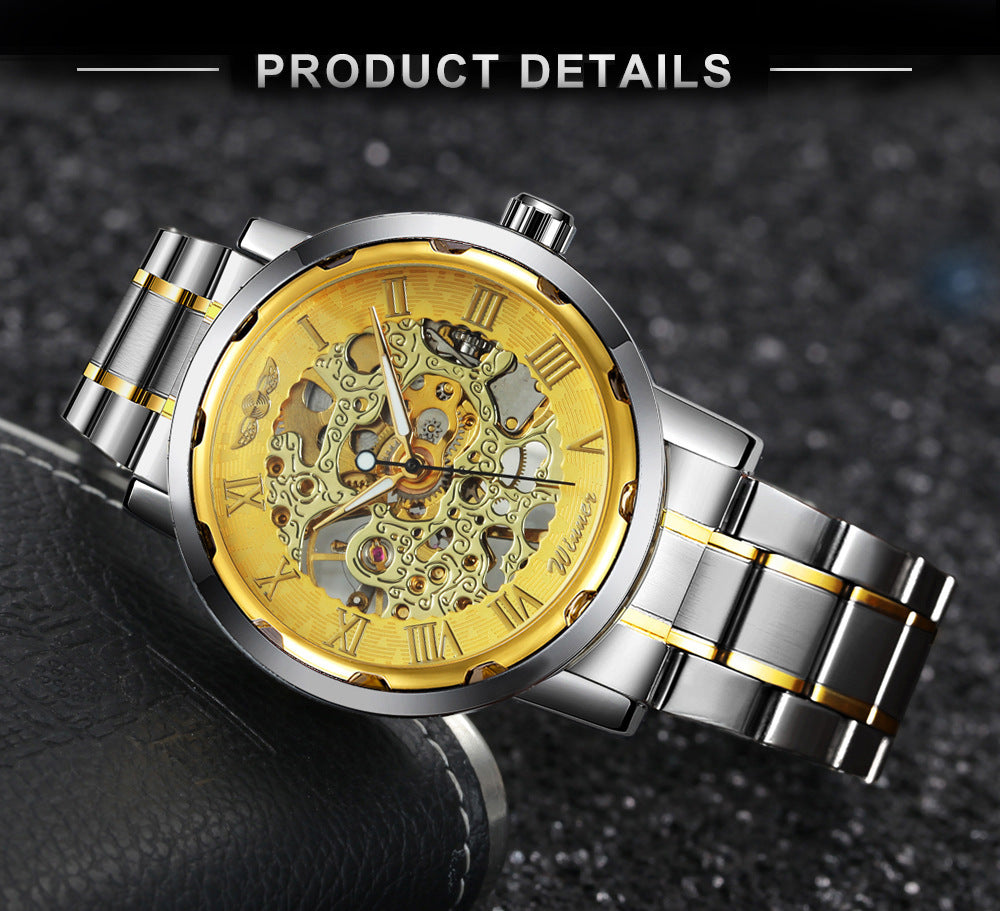 Business / Freizeit Gold Hohlraum-Mechanische Uhr