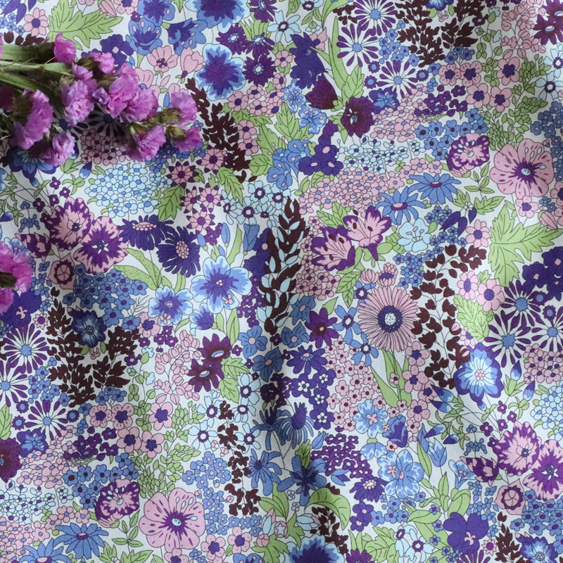 CIARA Liberty Popeline Baumwollstoff, lila Blumen · 80 Stück – Bild 2 | LuxeStyle