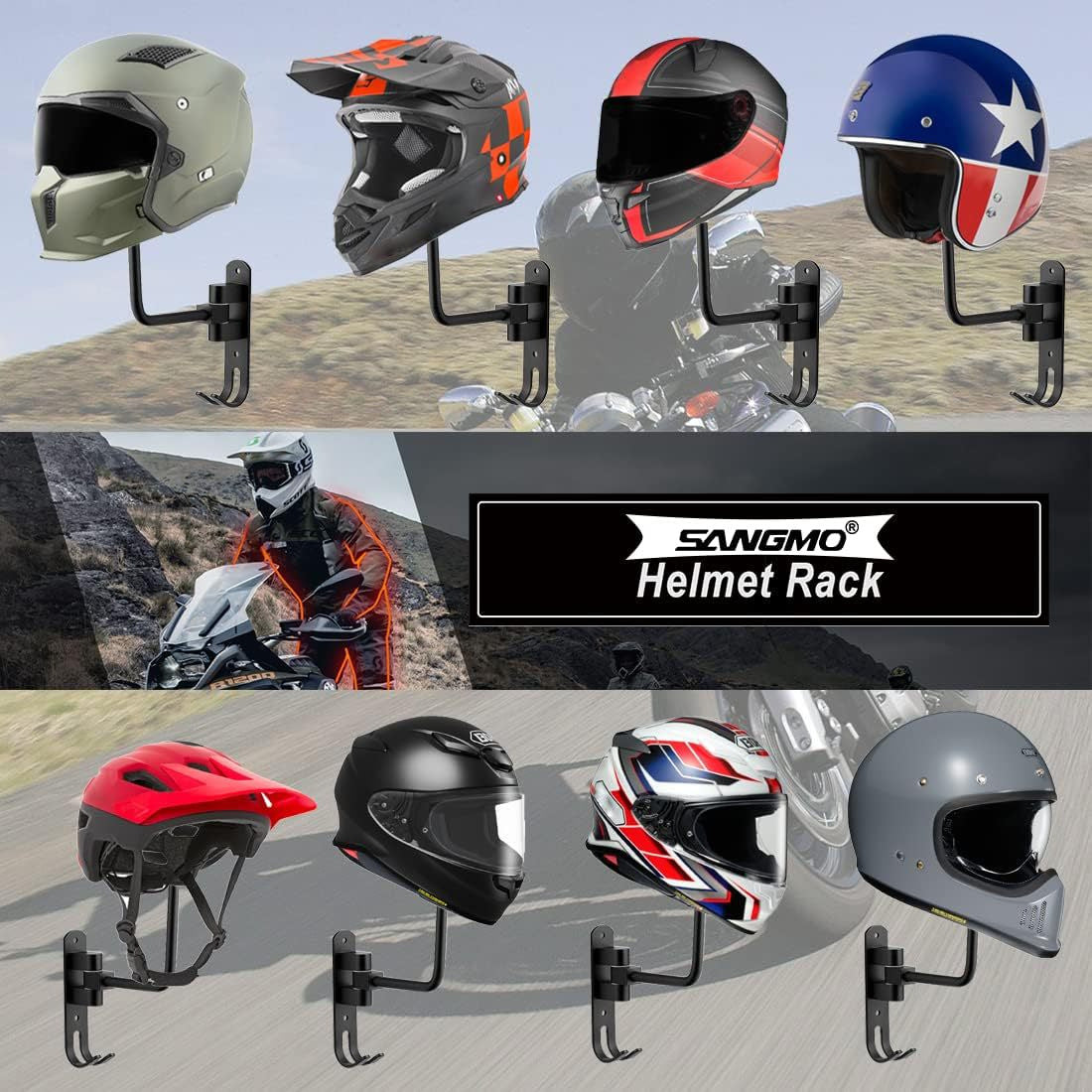 Motorradhelm-Wandhalter