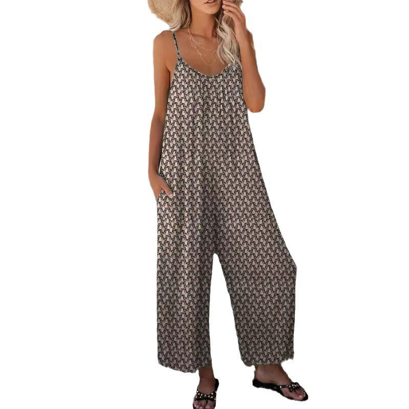 Jumpsuit mit weitem Bein und Print