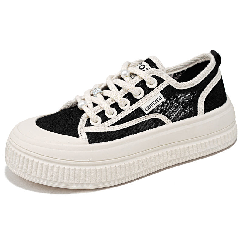 Plateau-Sneaker «Cloud» · Spitzen-Mesh, geschnürt