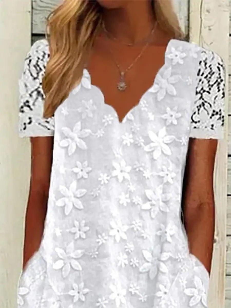 Elegantes Strandkleid mit Häkel-Details