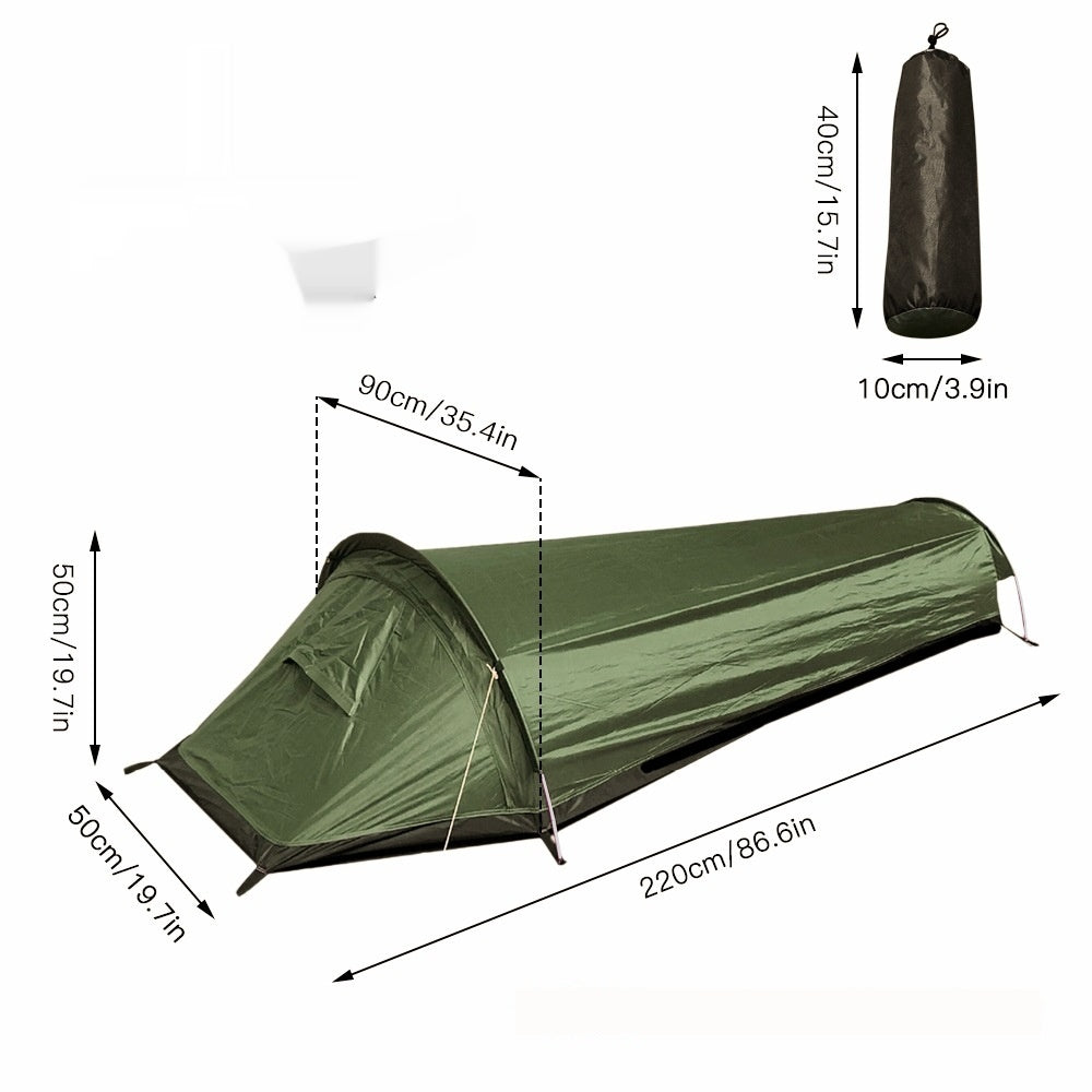 Einpersonenschlafsackzelt 4-Jahreszeiten, Army Green – Bild 2 | LuxeStyle