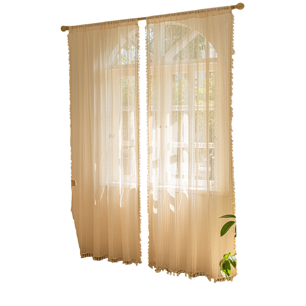 Holzton-Lace-Mesh-Vorhang für Schlaf-/Wohnzimmer