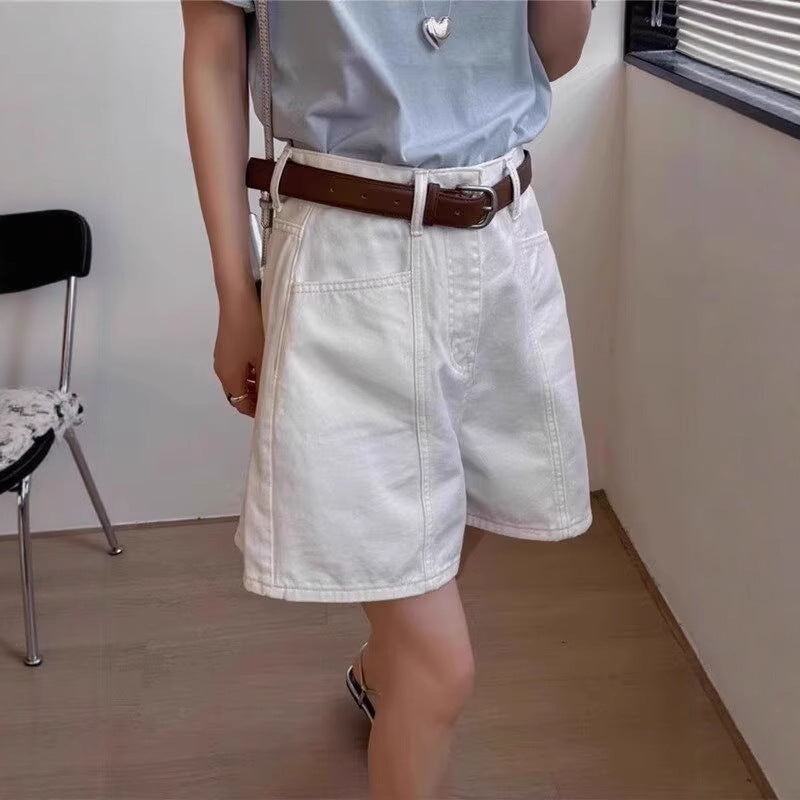 Trendige A-Linie Hot Pants aus Denim