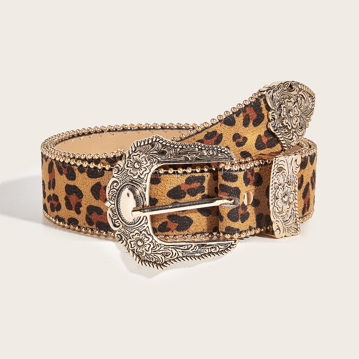 Damen-Gürtel mit Leoparden-Print