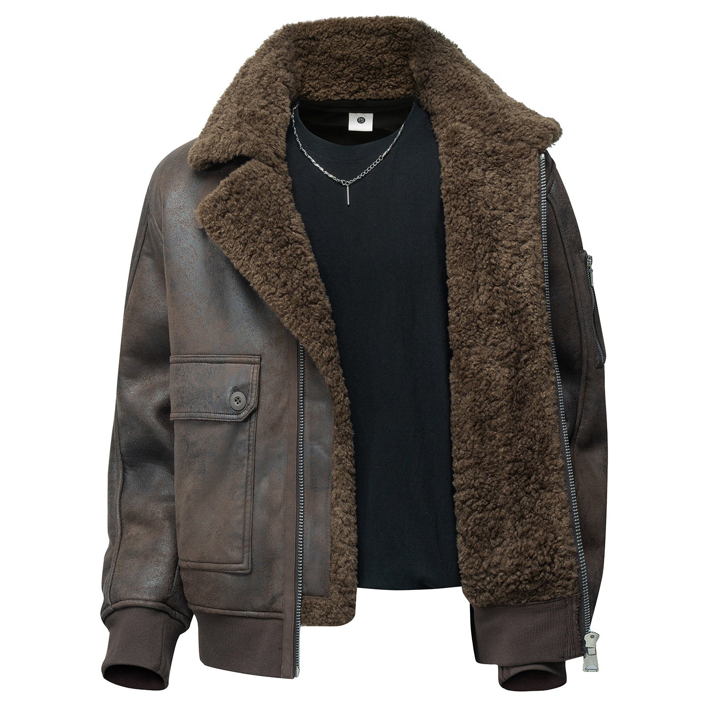 Herren Plus-Size Fleece-Jacke mit Revers