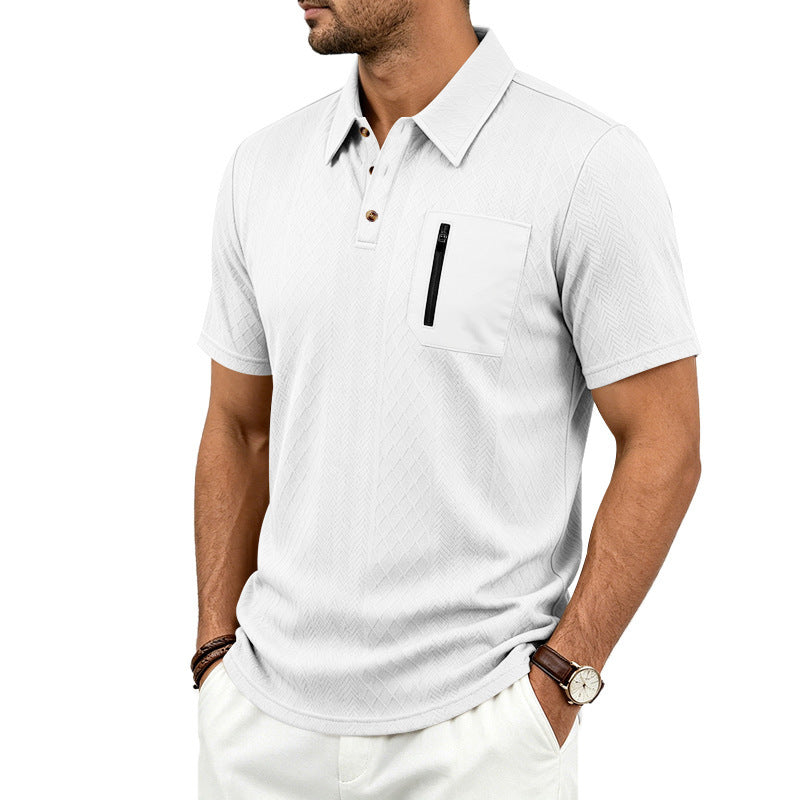 Herren Jacquard Polo-Shirt mit Textur – Bild 6 | LuxeStyle