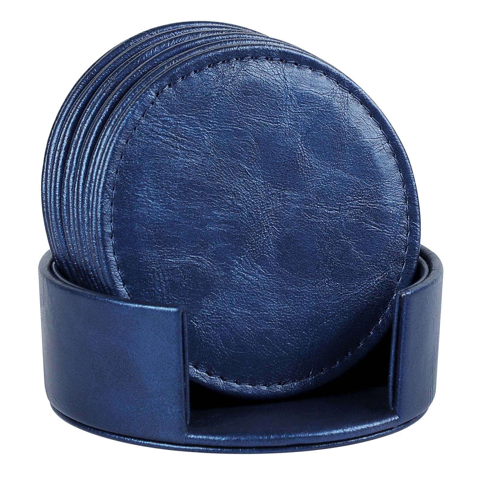 Leder-Untersetzer, 6er-Set, Braun