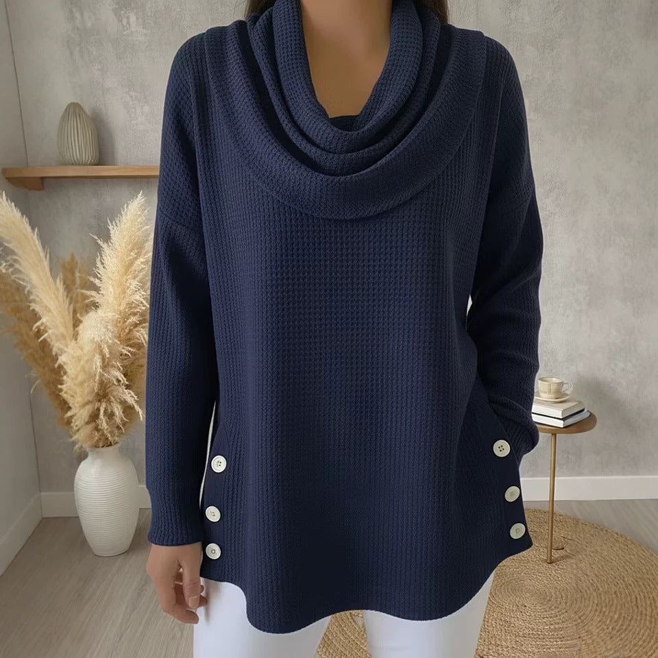 Einfarbiges Turtleneck-Oberteil