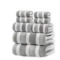 Coral Fleece Handtuch-Set, breit gestreift