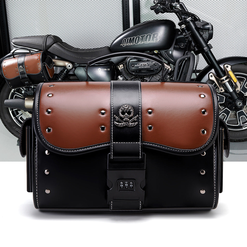 PU Leder Patchwork Motorradschultertasche – Bild 6 | LuxeStyle