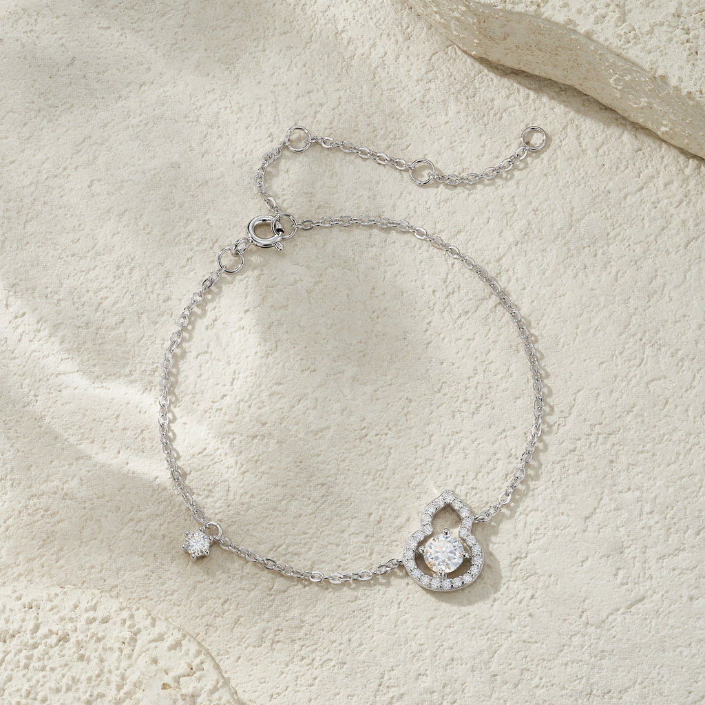 Gourde Armband mit Moissanit Steinen