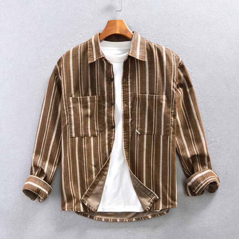 Herren Corduroy Hemd im Retro-Streifen-Look – Bild 2 | LuxeStyle