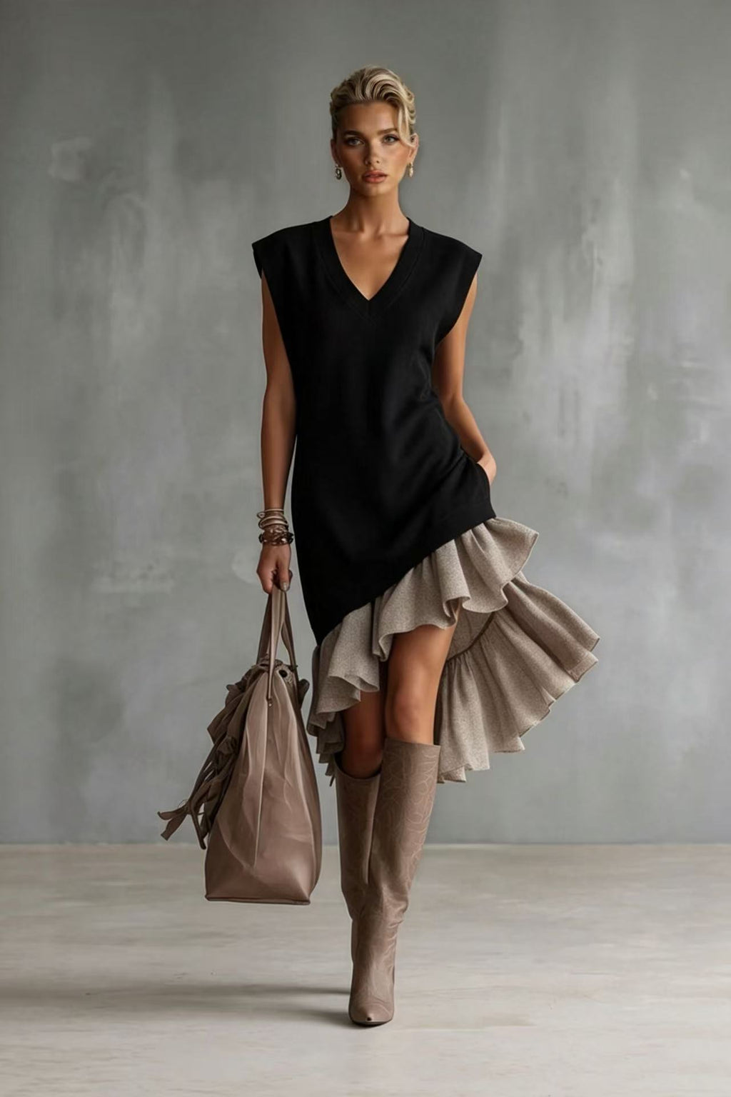 Midi-Jupe mit Volants im Casual-Stil – Ansicht 4