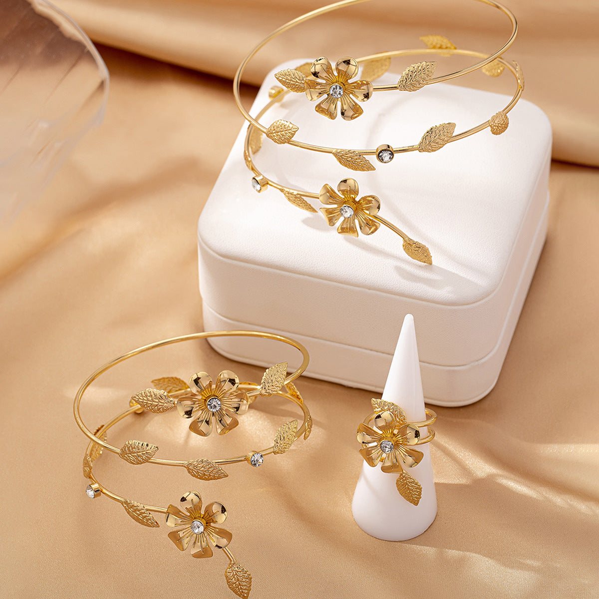 Blumen Armreif-Set – Bild 6 | LuxeStyle