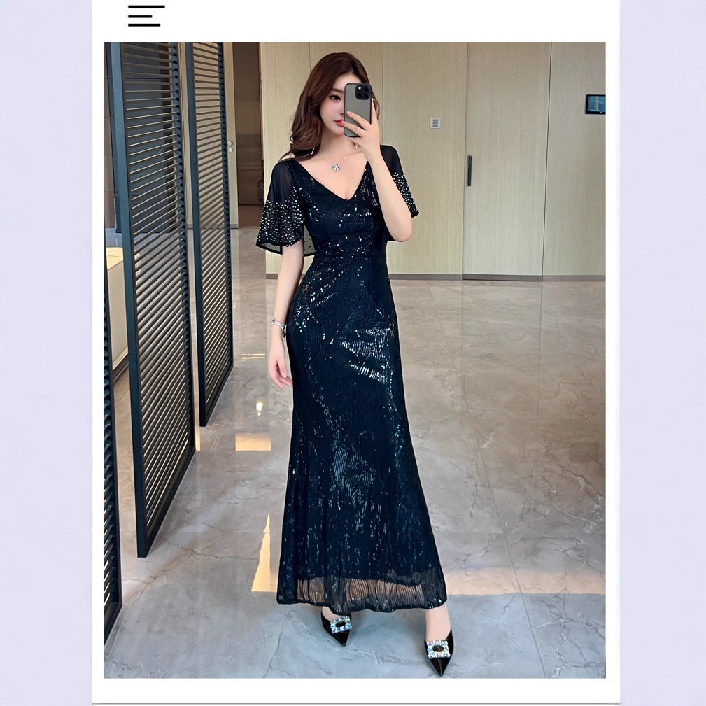 Langes Abendkleid mit Pailletten – Bild 7 | LuxeStyle