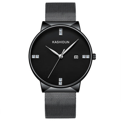 Quarzuhr mit ultra-dünnem Gehäuse und Milanaise-Armband – Bild 3 | LuxeStyle