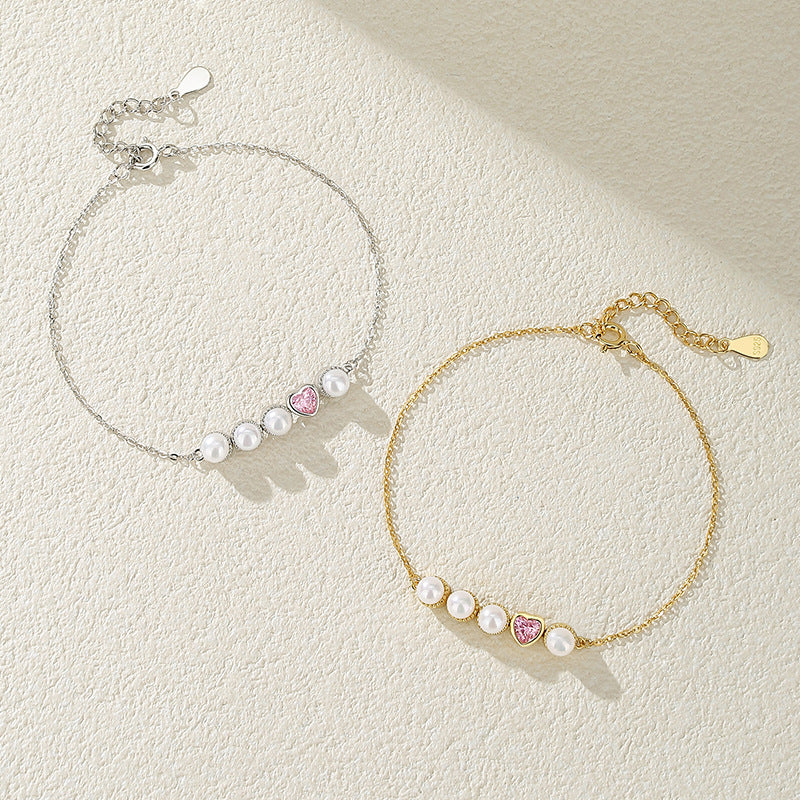 Herzschlag-Armband mit Süsswasserperle – Bild 3 | LuxeStyle