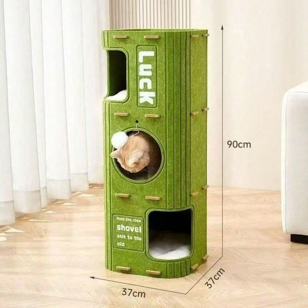 Filz-Katzenbaum mit Kratz-, Schlaf- & Spielturm