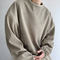 Bean Paste Grüner Corduroy Langarm-Pullover – Bild 6 | LuxeStyle
