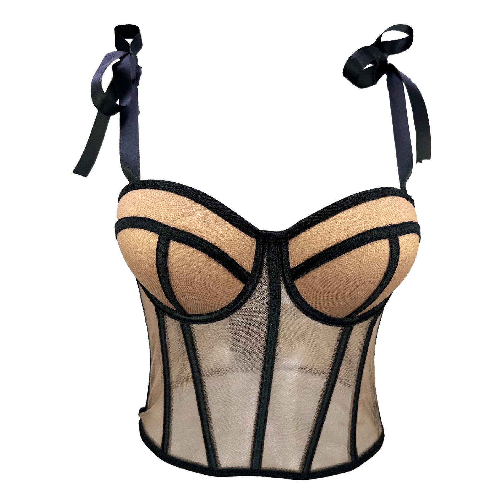 Bandeau-Top mit Taillenschnürung