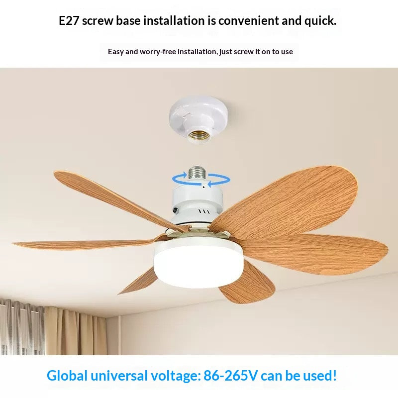 Holzimitat-Deckenventilator mit Blumenmuster