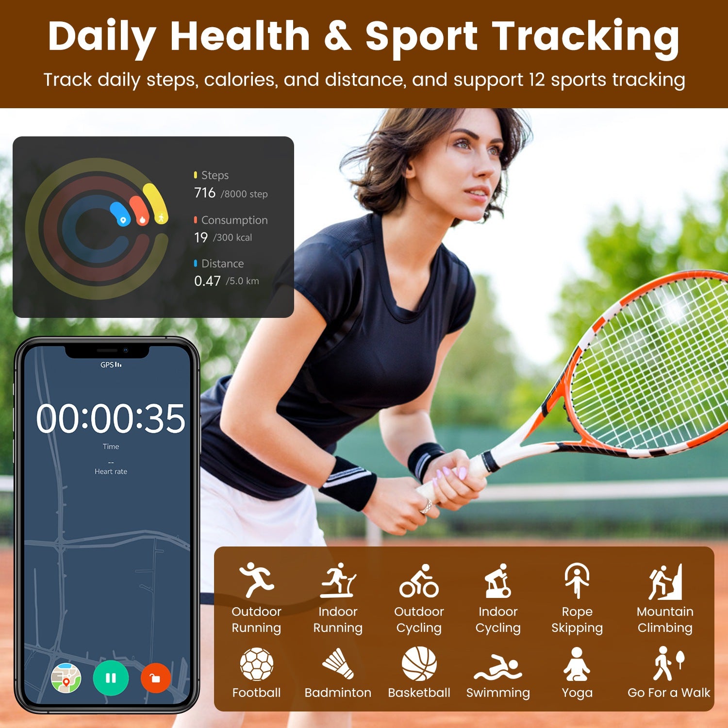 Smarter Gesundheits-Tracker Ring mit Ladecase – Ansicht 4