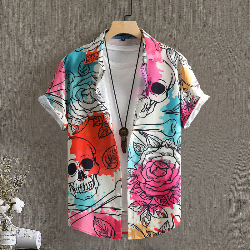 Herren-Bluse mit floralem Druck