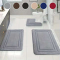 3-teiliges Badematten-Set mit Geometrie-Muster