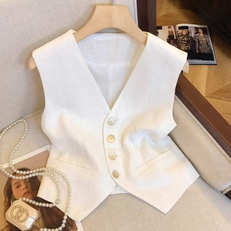 Ärmelloses Cropped-Top im French-Stil
