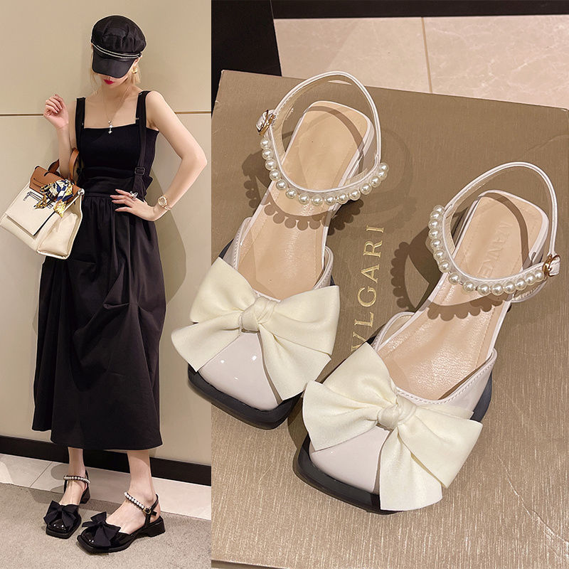 Sommer Sandalen mit Schleife und Perlen – Bild 3 | LuxeStyle