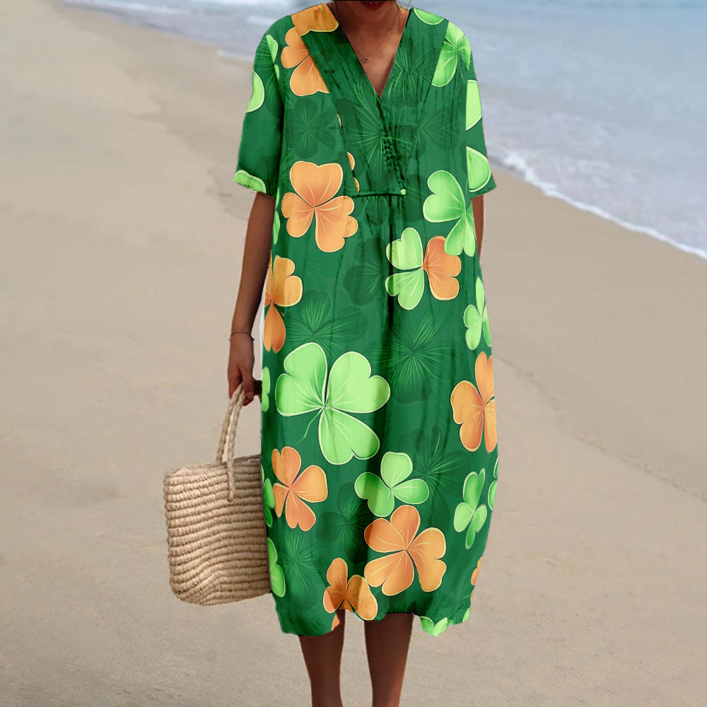 Retro Maxikleid mit Blumenmuster – Bild 4 | LuxeStyle
