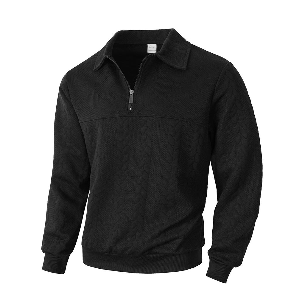 Jacquard Patchwork Half-Zip Polo-Shirt – Bild 7 | LuxeStyle