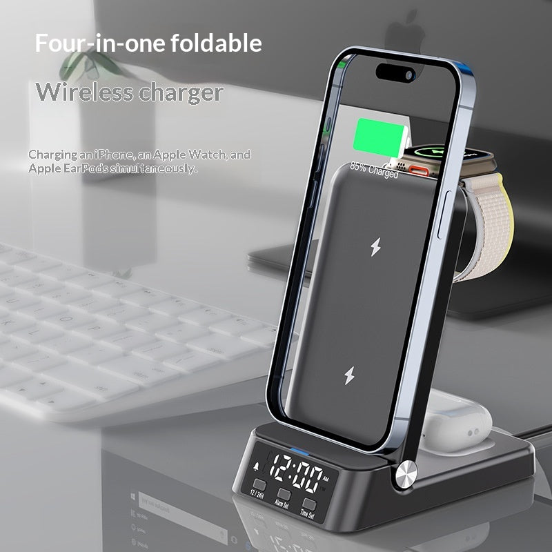 3-in-1 Ladestation mit Uhr & Wireless Charging