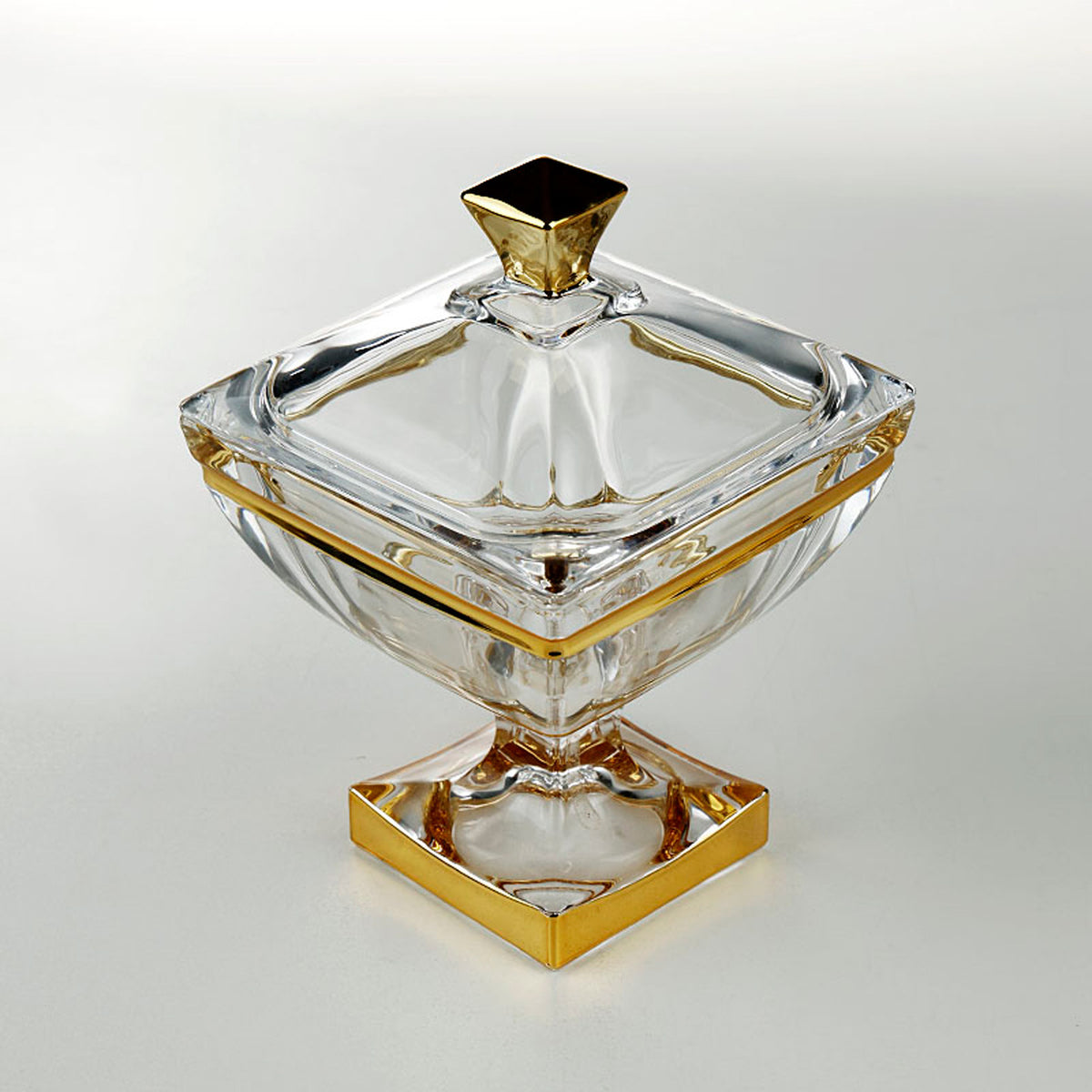 Hohes Gold-Akzent Glasgefäss – Bild 2 | LuxeStyle