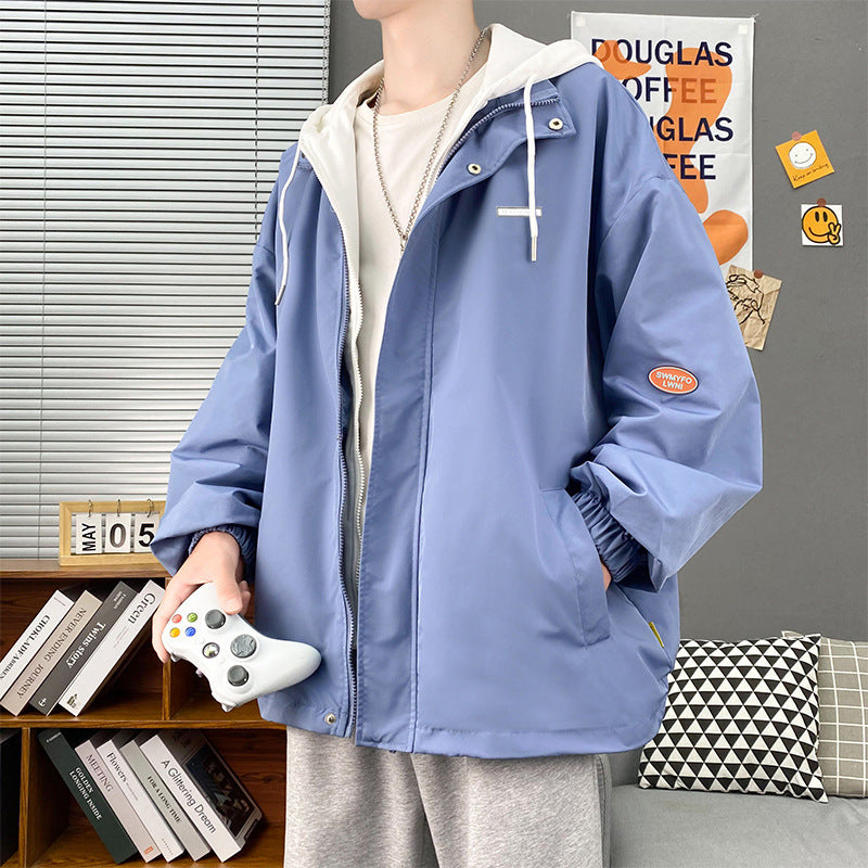 Herren Slim-Fit Kapuzenjacke im koreanischen Stil